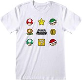 Nintendo Super Mario Heren Tshirt -XL- Items Wit