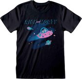 Rick And Morty Heren Tshirt -2XL- In Space Zwart