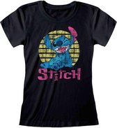 Lilo & Stitch - Vintage Stitch  Fitted T-Shirt Zwart