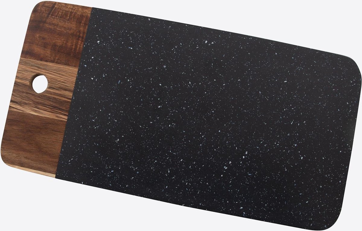 Point-Virgule - Serveerplank - Voor borrelhapjes - Acaciahout & graniet - 35 x18 x1cm
