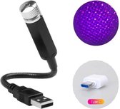 Sterrenhemel Projector LED voor Auto inclusief USB-C Adapter - USB / USB-C - Paars - Flexibel - Ook voor Feesten / Woonkamer / Slaapkamer / Enzovoort