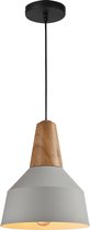 QUVIO Hanglamp modern / Plafondlamp / Sfeerlamp / Leeslamp / Eettafellamp / Verlichting / Slaapkamer lamp / Slaapkamer verlichting / Keukenverlichting / Keukenlamp - Metaal en houten kop - Di