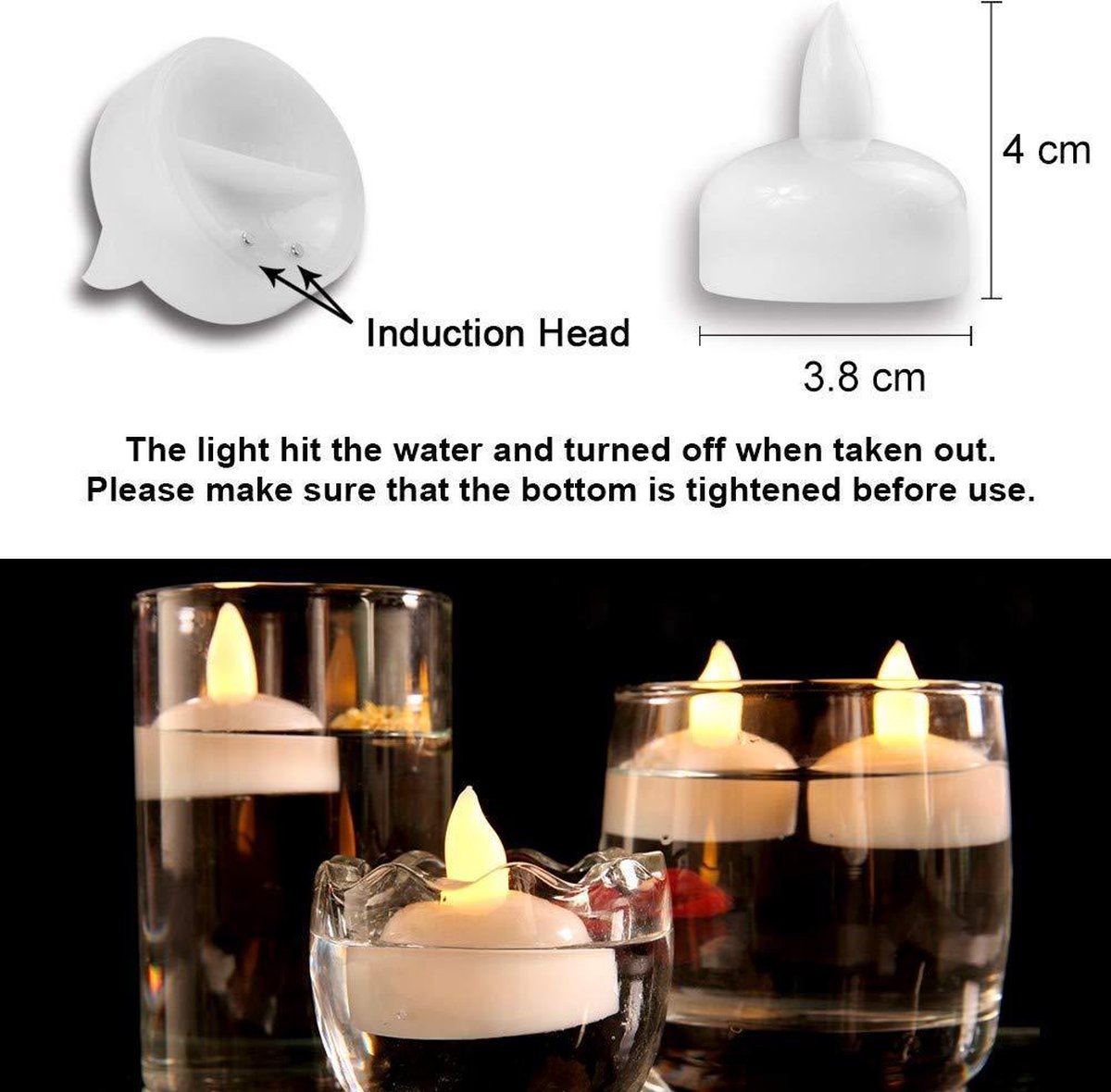 A-tek® LED drijfkaarsen warm wit vlamloze en veilige drijvende candle... |