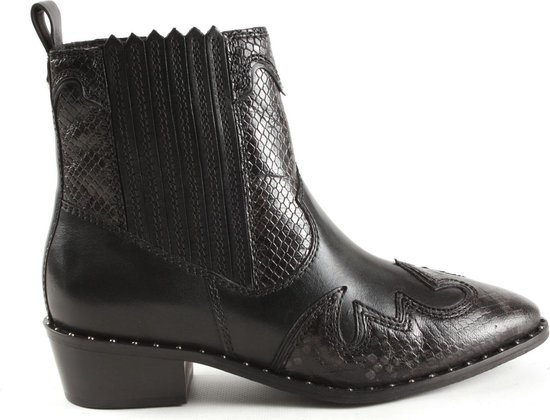 Maruti - Sem Western Bootie - Womens - Black/Snake Smoke - 37 | bol.com