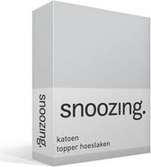 Snoozing - Katoen - Topper - Hoeslaken - Simple - 90x210 cm - Grijs