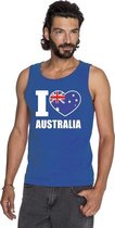 Blauw I love Australie fan singlet shirt/ tanktop heren 2XL