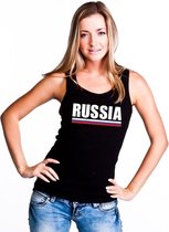 Zwart Rusland supporter singlet shirt/ tanktop dames M
