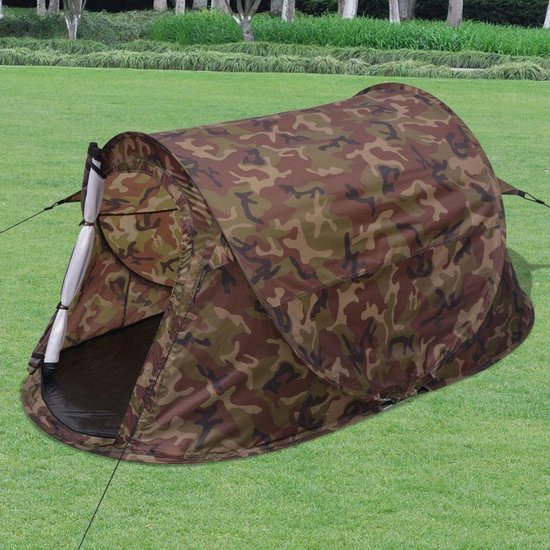 Outsunny Tent voor 2-3 Personen 190T Tunnel Tent Kampeertent met Haringen Glasvezel Polyester Grijs 426 x 206 x 154 cm