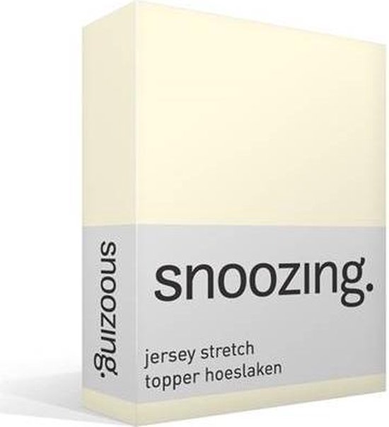 Snoozing Jersey Stretch - Topper - Hoeslaken - Eenpersoons - 70/80x200/220 cm - Ivoor