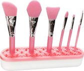 Make up borstel houder draagbare make-up organizer Cosmetische opbergbox make-up kwasten Licht Roze (alleen borstelhouder, geen borstels)