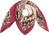 Vierkante zijdezachte sjaal Wild Snake rood|Vierkante shawl|Satijn|Slangenprint