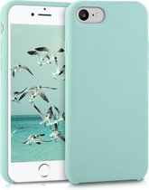 kwmobile telefoonhoesje voor Apple iPhone SE (2022) / SE (2020) / 8 / 7 - Hoesje met siliconen coating - Smartphone case in mintgroen