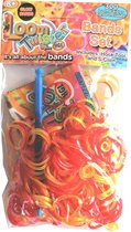 Loom Twister Loombands Junior Rubber Oranje/rood 300-delig