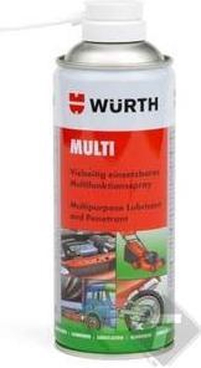 Wurth Multispray, te gebruiken als reiniger, roestoplosser, corrosiebescherming, smeermiddel