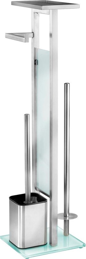 Toilet Accessoires Set Gun Metal Geborsteld incl Toiletborstel, Wc rolhouder en Haak
