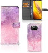 Telefoonhoesje Xiaomi Poco X3 | Poco X3 Pro Flipcase Pink Purple Paint