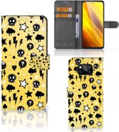 Wallet Book Case met Pasjeshouder Xiaomi Poco X3 | Poco X3 Pro Hoesje Punk Yellow
