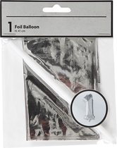 Folieballon . zilver. 1. H: 41 cm. 1 stuk