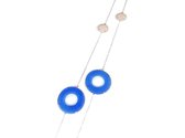 Collier collier en argent Modèle Modern Mix serti de pierres bleues et roses