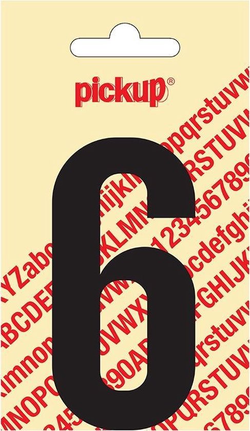 Pickup plakcijfer Nobel 90 mm zwart 6 - 310020906 | bol.com
