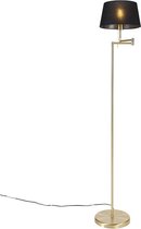 QAZQA ladas - Klassieke Vloerlamp | Staande Lamp met kap - 1 lichts - H 1540 mm - Goud/messing -  Woonkamer | Slaapkamer | Keuken
