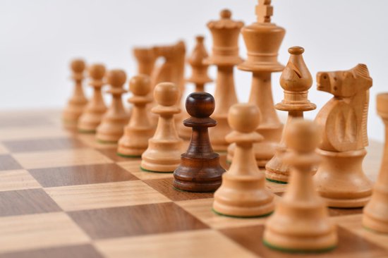 Thumbnail van een extra afbeelding van het spel Luxe schaakbord / dambord inclusief schaaksstenen