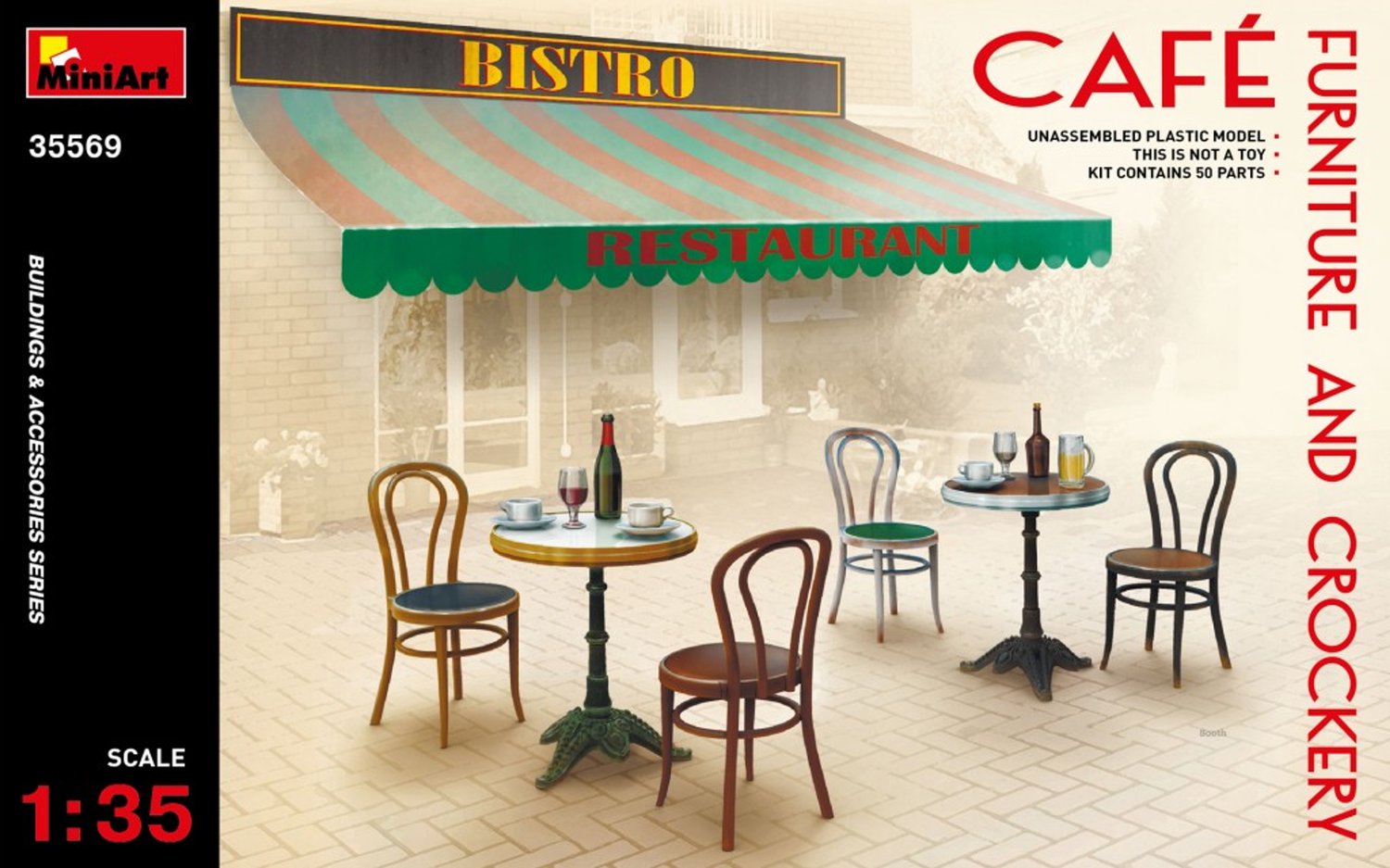 Miniart - Café Furniture & Crockery (Min35569) - modelbouwsets, hobbybouwspeelgoed voor kinderen, modelverf en accessoires