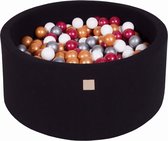 Ballenbak KATOEN Zwart - 90x40 incl. 300 ballen - Goud, Beige, Pastel Roze, Paars