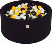 Ballenbakje.nl® Ronde Ballenbak set incl 300 ballen 90x40cm - Zwart: Zwart, Geel, Mint