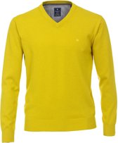 Redmond heren trui katoen V-hals - geel -  Maat: XL
