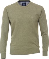 Redmond heren trui katoen - O-hals - kaki -  Maat: XL
