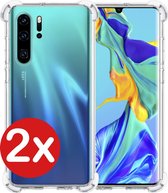 Huawei P30 Pro Hoesje Siliconen Shock Proof Case - Huawei P30 Pro Hoesje Transparant - Huawei P30 Pro Hoes Cover Transparant - Huawei P30 Pro Case Shockproof - 2 PACK