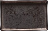 Costa Nova - servies - schaaltje rechthoek Lago zwart - aardewerk - H 2,2 cm