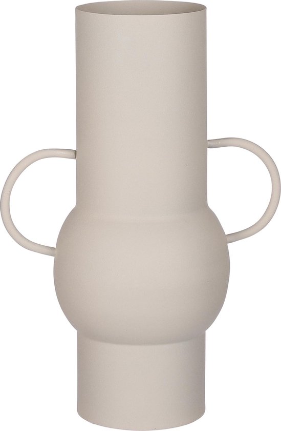 Vase Mica Decorations Jari - L24 x L15 x H34,5 cm - Métal - Off White Cassé