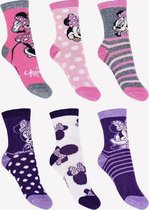 Disney Minnie Mouse sokken - 6 paar - roze/paars - maat 23/26