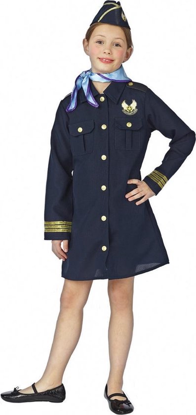 hoekpunt dubbel kraam Stewardess kostuum voor meisjes - verkleedkleding 128 | bol.com
