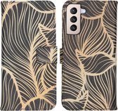 iMoshion Design Softcase Book Case Samsung Galaxy S21 Plus hoesje - Golden Leaves