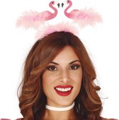 Fiestas Guirca Verkleed haarband flamingo - tropical/Hawaii party - Carnaval diadeem