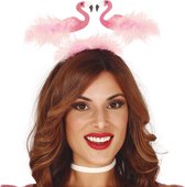 Toppers - Fiestas Guirca Verkleed haarband flamingo - tropical/Hawaii party - Carnaval diadeem