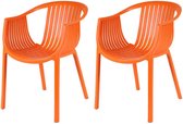MaximaVida kunststof design stoel Milan oranje - doos per 2 stuks