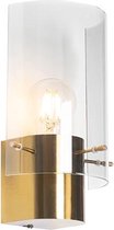 QAZQA vidra - Moderne Wandlamp voor binnen - 1 lichts - D 130 mm - Goud/messing -  Woonkamer | Slaapkamer | Keuken