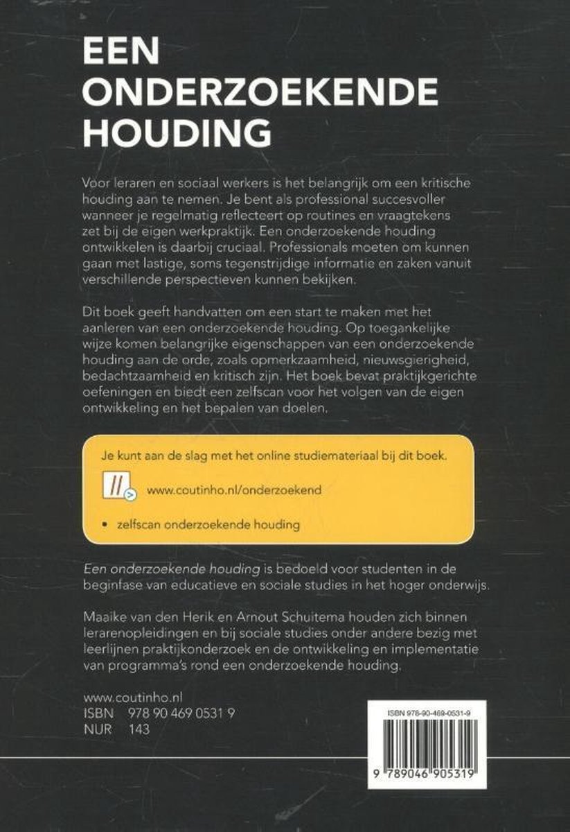 Een onderzoekende houding - back cover