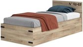 Kinderborstbed - Décor Chene Kronberg - Beddenbodem inbegrepen - 90x200 cm - CARGO