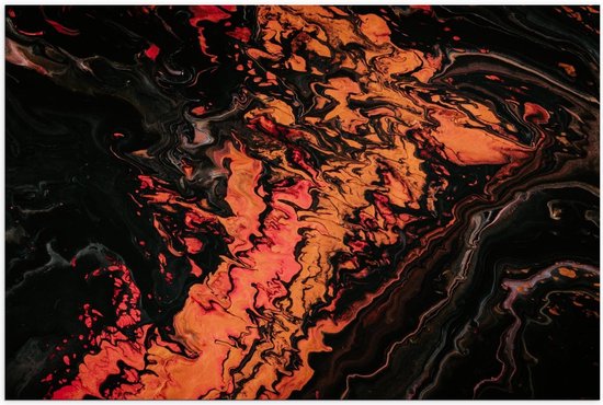 Poster – Abstracte Lava Rivier - 150x100cm Foto op Posterpapier
