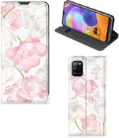 Stand Case Hoesje Cadeau voor Mama Geschikt voor Samsung Galaxy A31 Smart Cover Mooie Bloemen