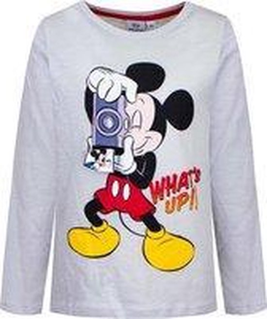Mickey Mouse - Tshirt manches longues - Grijs - 8 ans - 128cm