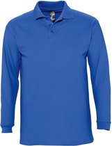 SOLS Heren-Winter II Poloshirt met lange mouwen van Piqué katoen (Koningsblauw)