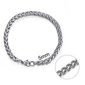 vossenstaart armband - Staal - 22 cm - 5 mm