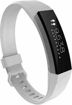 Siliconen Smartwatch bandje - Geschikt voor  Fitbit Alta / Alta HR siliconen bandje - wit - Maat: L - Horlogeband / Polsband / Armband
