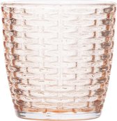 Cosy & Trendy Theelichthouders/waxinelichthouders - glas - zalmroze - 9 x 9 cm